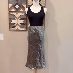 Vintage Ralph Lauren Collection Metallic Crinkle Pencil Skirt size 4